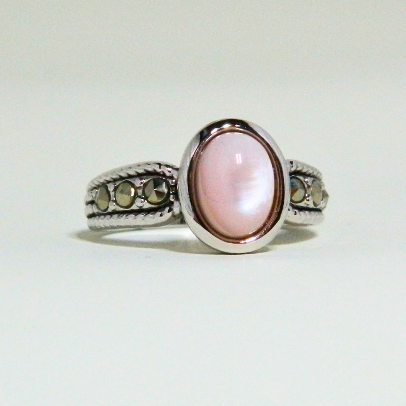 Pink Marcasite Fashion Ring